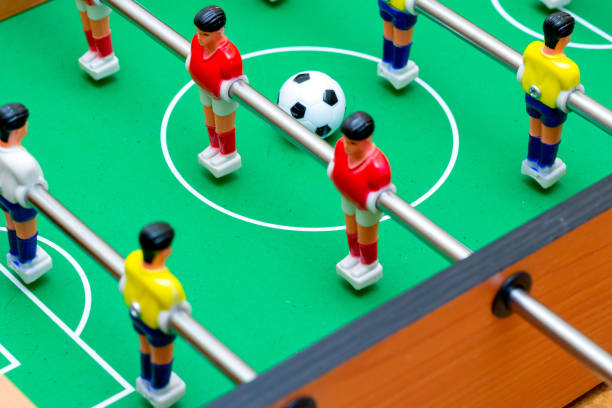 istock Close up table soccer with players and a ball. 1830197034