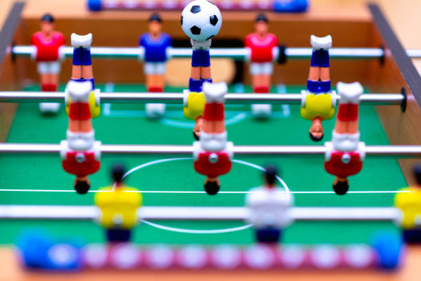 istock Close up table soccer with players and a ball. 1830197042