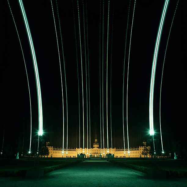 Karlsruhe castle chateau at night