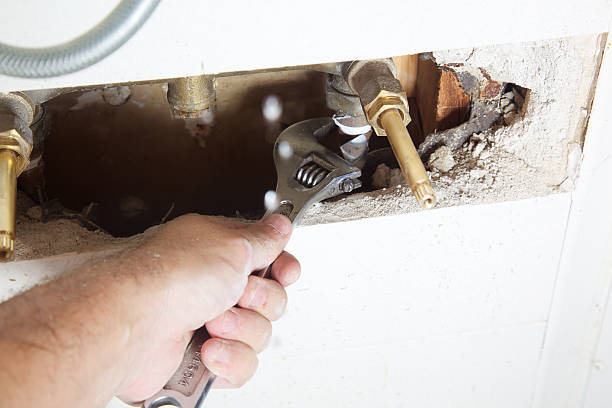 istock Wrench on a Shower Faucet 183019822