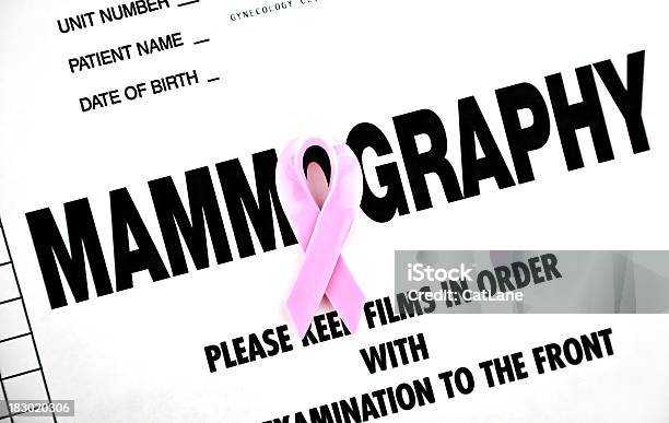 Mammography Chart And Ribbon Stock Photo - Download Image Now - Beauty, Breast Cancer, Breast Cancer Awareness