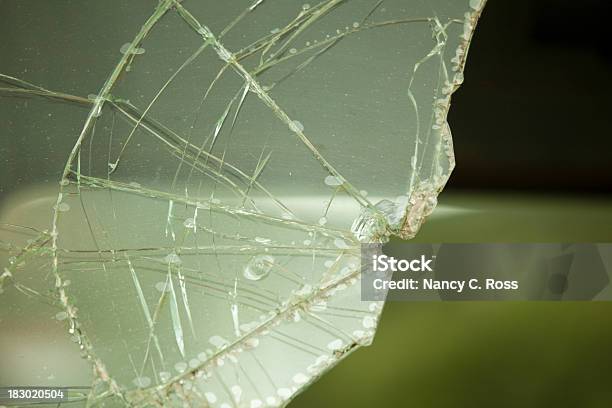 Shattered Green Glass Grunge Background Cracked Stock Photo - Download Image Now - Abandoned, Backgrounds, Broken