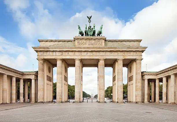 The world famous Brandenburger Tor (Brandenburg gate) in Berlin (Germany) at daylight.