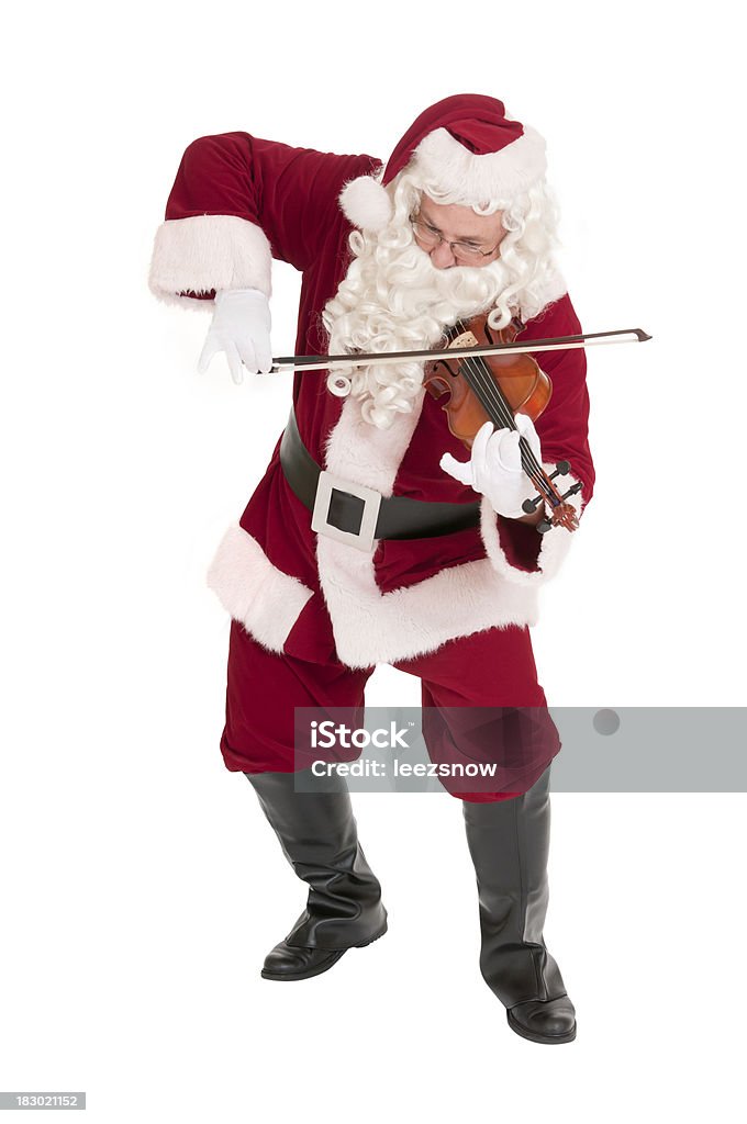 Santa Claus Playing The Fiddle - Music Series Santa Claus playing the violin. Isolated on white.Click below to see a lightbox of all my Santa images: Christmas Stock Photo