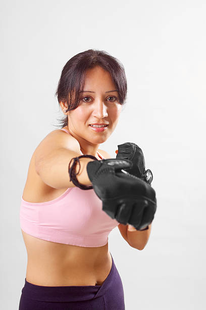 Woman doing exercise stock photo