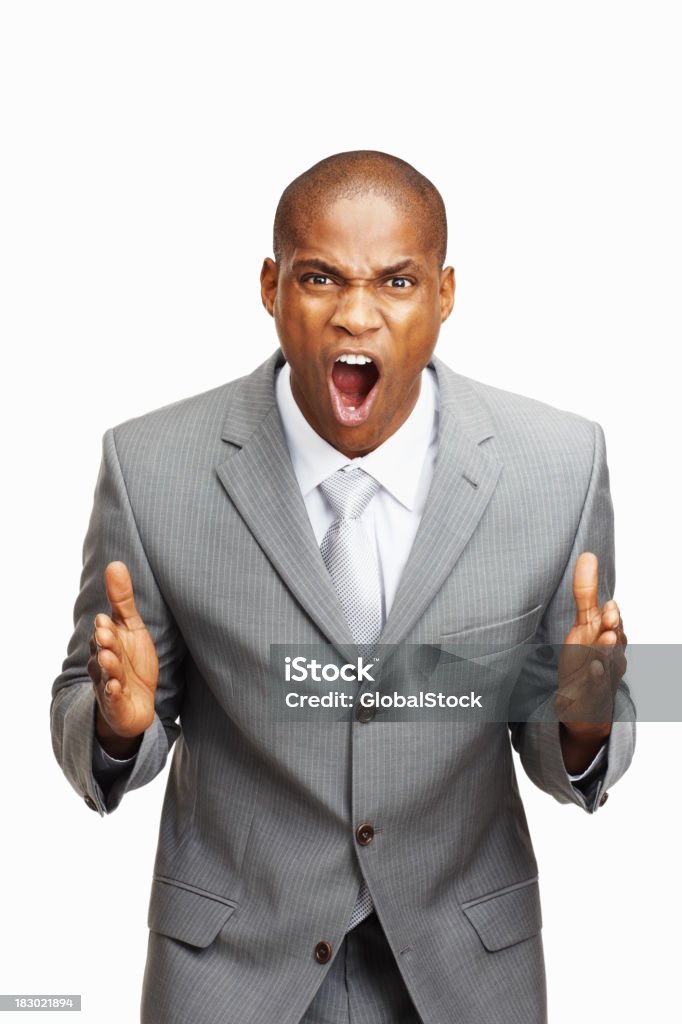 Wütend Geschäftsmann auf weiß backgroud - Lizenzfrei Wut Stock-Foto