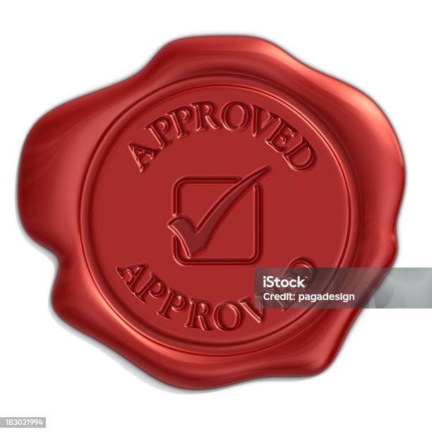 Approved Seal Stock Photo - Download Image Now - Check Mark, Sealing Wax, Circle