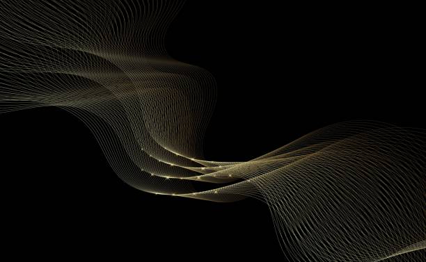 istock Vector golden line abstract background with gold wave on a black background for Christmas celebration party, New Year card, wedding, bachelorette party, baby shower party, birthday, casino. 1830221085