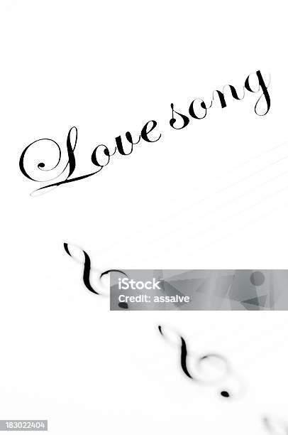 A Palavra Canção De Amor Escrito Na Folha De Música - Fotografias de stock e mais imagens de Amor