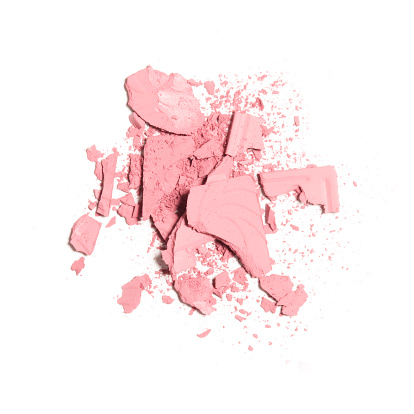Pink blush crushed isolated on white background
