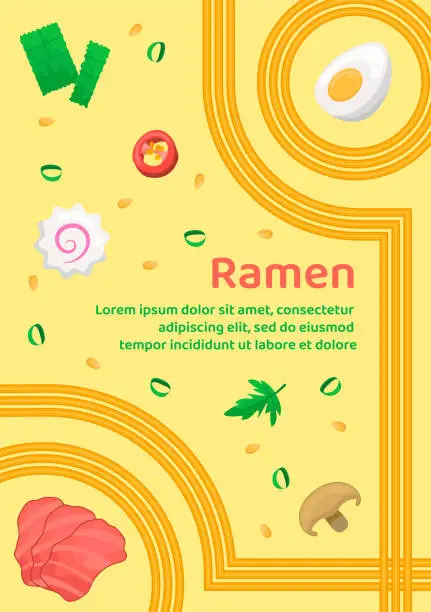 Vector illustration of Ramen soup ingredients