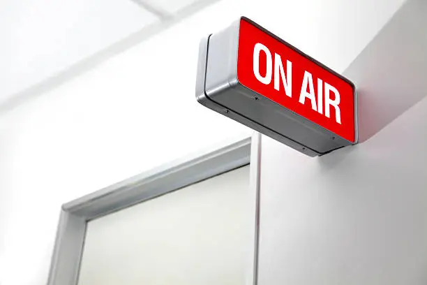 Bright Red Radio and Televison on air sign.