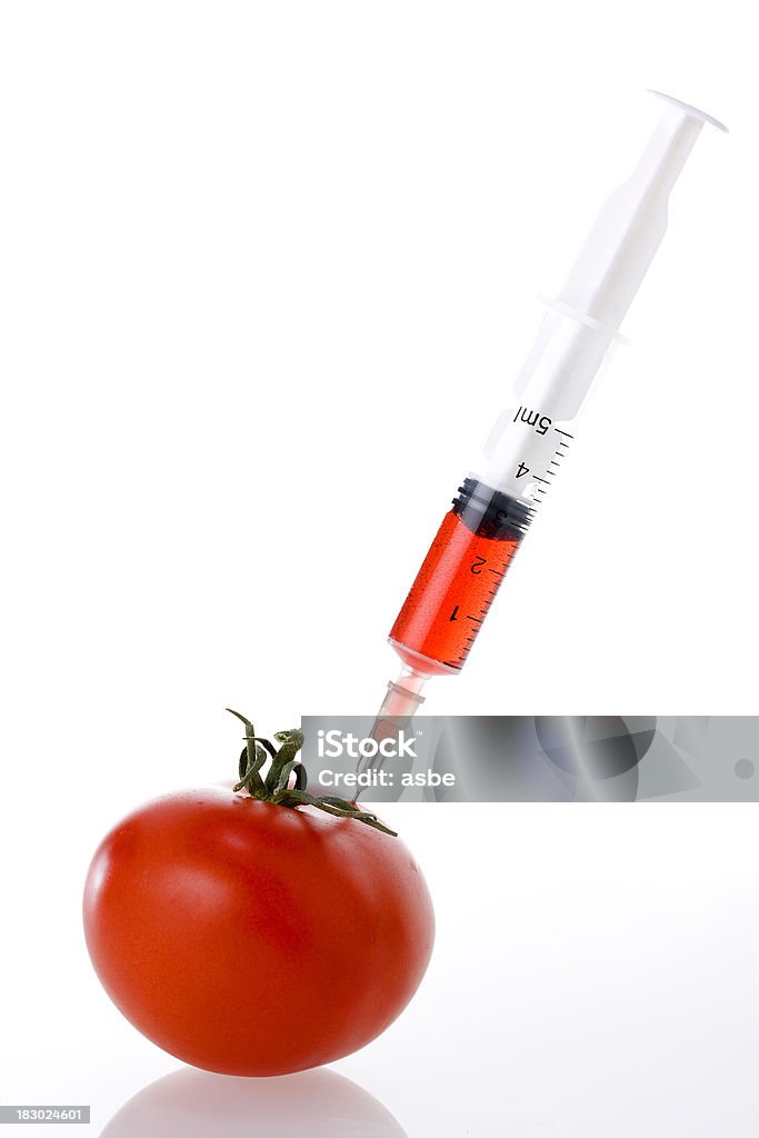 Tomate e injecção - Royalty-free ADN Foto de stock