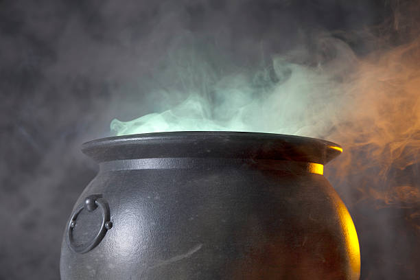 Cauldron "Toil and trouble, and all that. A witches brew boils over, just in time for Halloween." cauldron photos stock pictures, royalty-free photos & images
