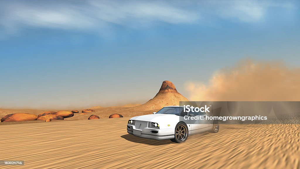 sport Auto in Wüste - Lizenzfrei Auto Stock-Foto