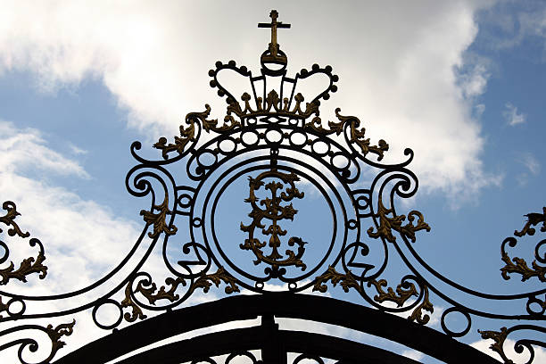 Catherine's Palace gate in Tsarskoye Selo, Russia stock photo