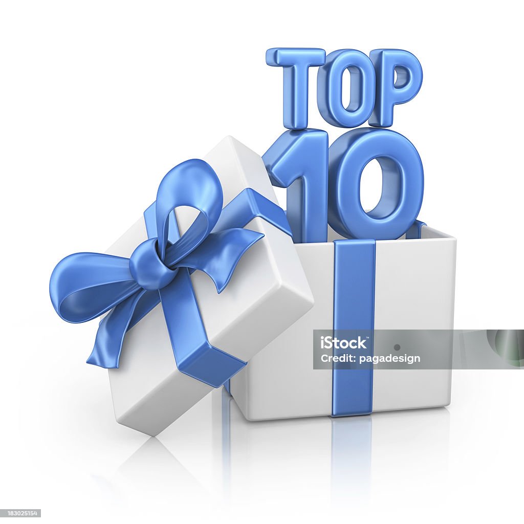 top ten scatola regalo - Foto stock royalty-free di Confezione regalo