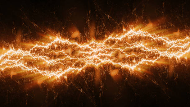 istock Fire and ice fractal lightning background, electrical abstract 1830256277