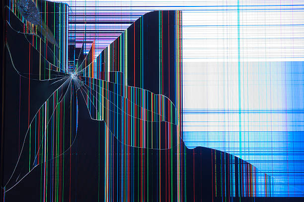 incrinato schermo lcd - broken foto e immagini stock