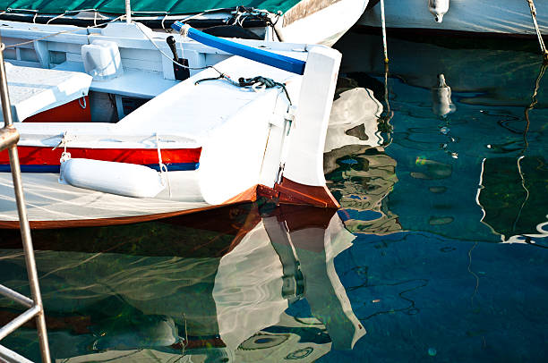 istock Rear part of a ship parked in port 183026401