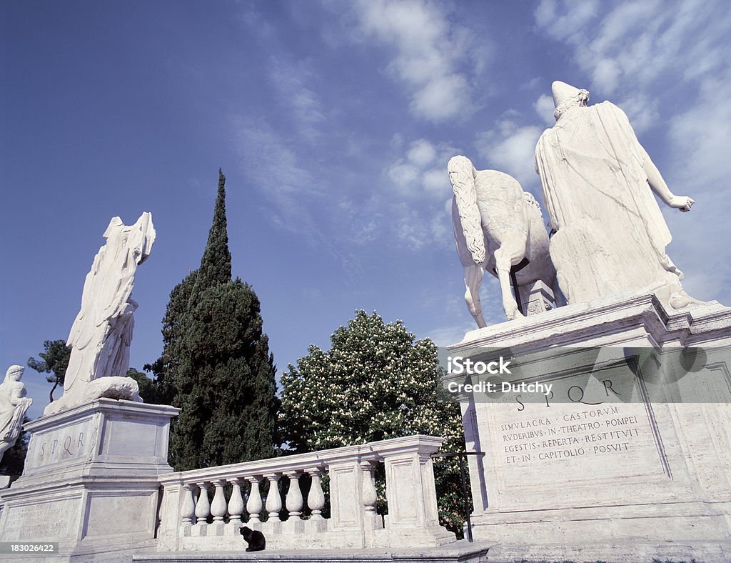 Duże Roman statues na park w Rzymie, Włochy. - Zbiór zdjęć royalty-free (Rzym - Włochy)
