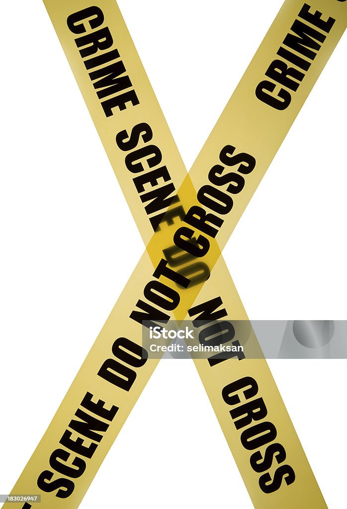 Escena del crimen Cinta de x forma - Foto de stock de Amarillo - Color libre de derechos