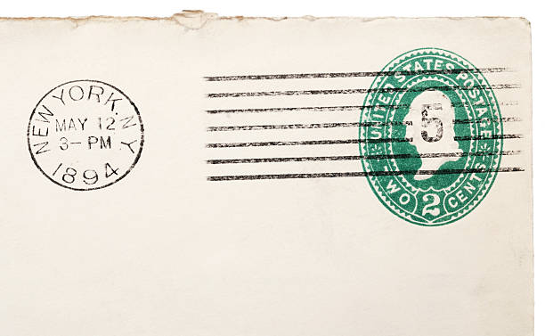 Corner of old envelope with Washington two cent stamp