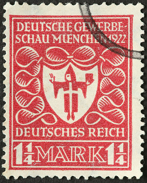 old German stamp with hooded man