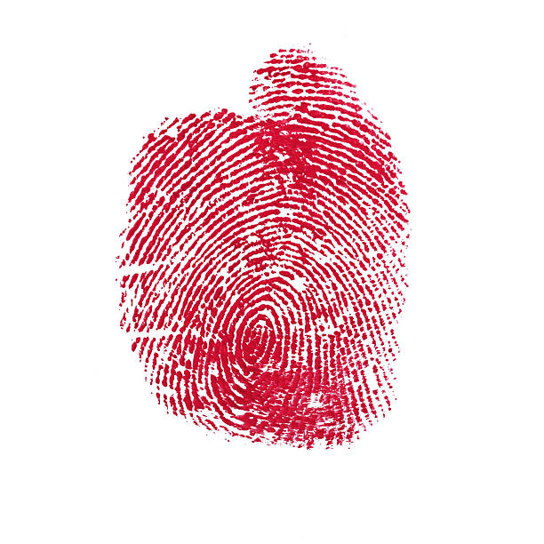 istock Red Isolated Fingerprint On White Background 183028176