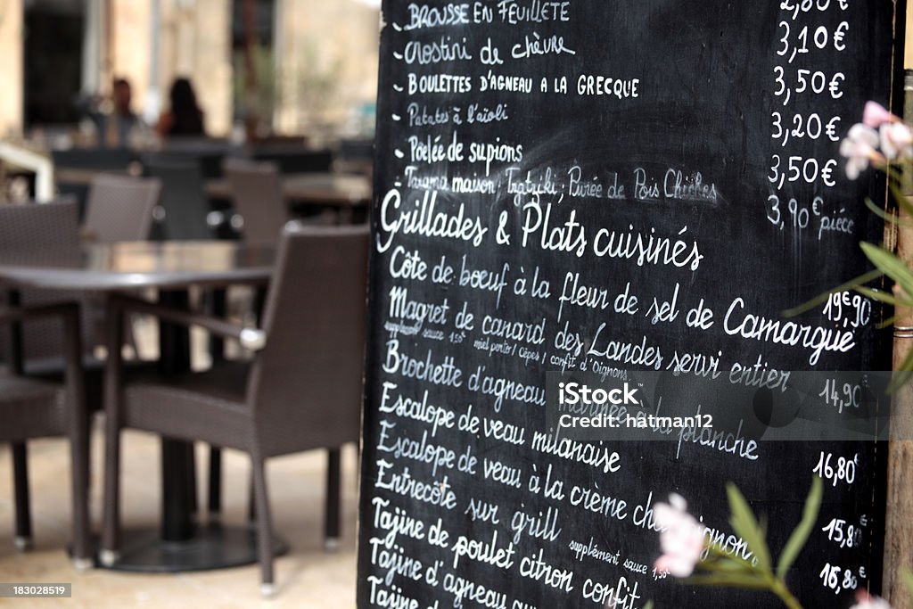 restaurant de Paris avec menu - Photo de France libre de droits