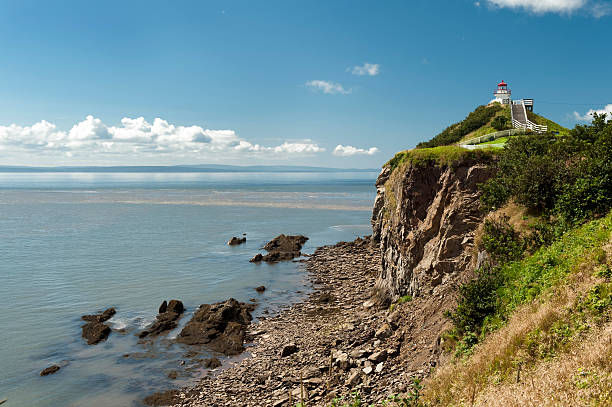 Lighthouse on Cape Enrage "The lighthouse on Cape Enrage, New Brunswick with  view of the Bay of Fundy." new brunswick canada photos stock pictures, royalty-free photos & images