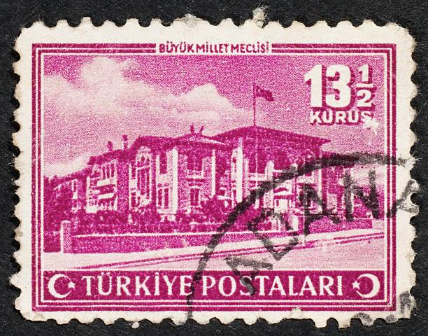 francobollo turco - circa 13th century antique old fashioned arrangement foto e immagini stock