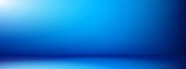 Vector illustration of Blue empty background. Empty room with blue gradient background. Blue empty Studio room for product placement or as a design template.