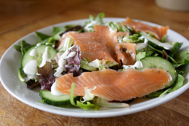 istock Smoked salmon and green salad 183030147