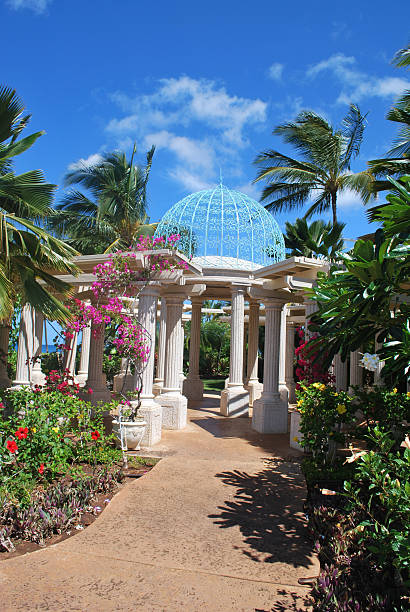 istock Wedding Gazebo in a Tropical Garden 183030279