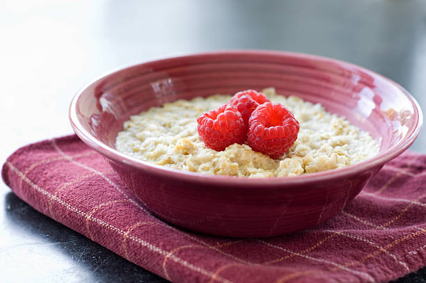 Raspberry Oatmeal stock photo