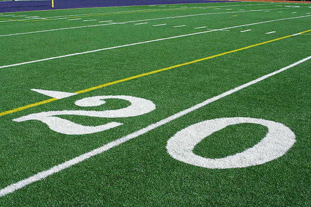 istock The 20 Yard Line on football field background 183030449