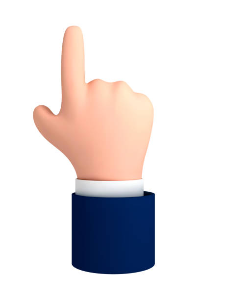 istock Vector cartoon hand with finger pointing up isolated on white background. Human hand touching or pointing something. Cartoon character hand pointing up gesture. 1830310632
