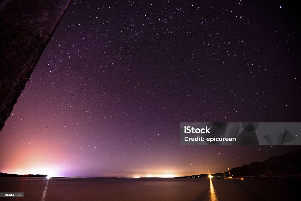 Nacht Himmel und Meer - Lizenzfrei Abenddämmerung Stock-Foto