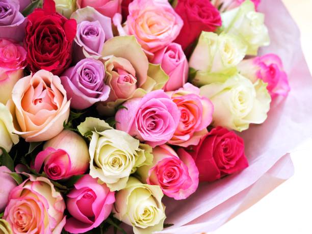 istock Big beautiful bouquet of multicoloured roses. 1830311946
