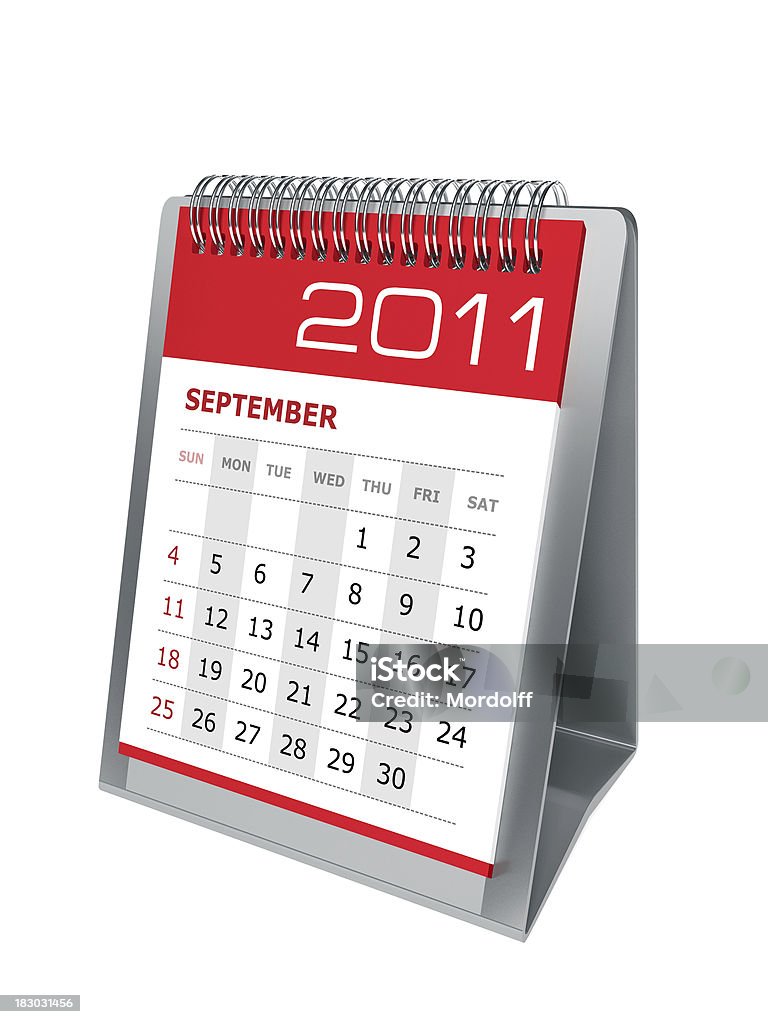 Calendário de mesa. De setembro de 2011 - Foto de stock de A Data royalty-free