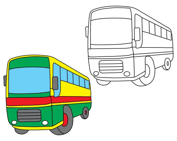 Vector illustration of Bus copy color