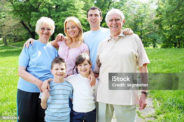 Schöne Glückliche Familie Verbringen Sie Den Tag Im Park Stockfoto und mehr Bilder von 70-79 Jahre