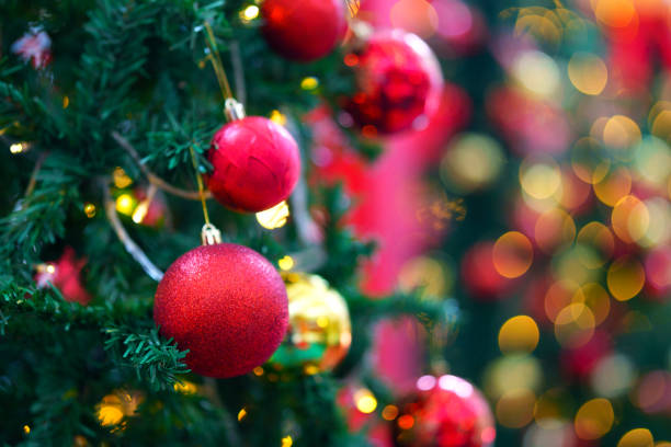 istock Close up of Christmas ornament on tree 1830322901