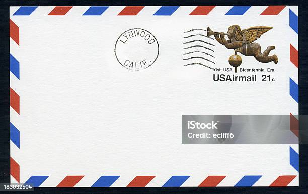 Airmail Postcard Stock Photo - Download Image Now - 200th Anniversary, Air Mail, Angel