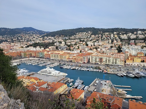 Monaco, Monaco-11 21 2023: Yachts in the marina of the Fontvieille district of Monaco.