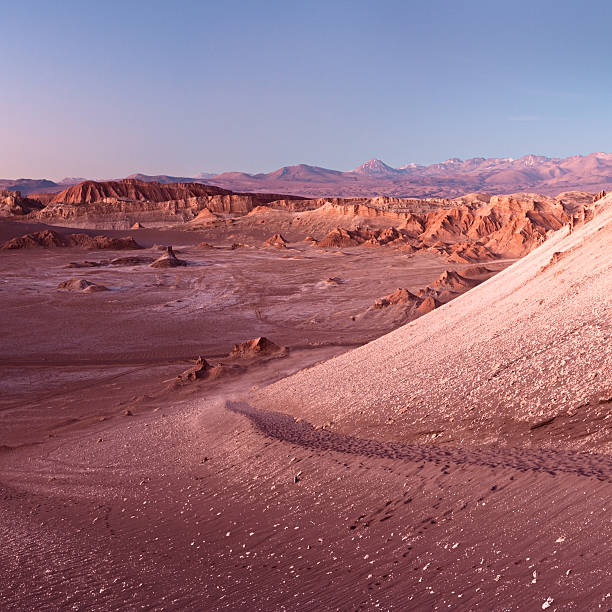 Valley of the Moon (Valle de la Luna) is located 13 kilometers west of San Pedro in the Cordillera de la Sal, in the Atacama desert of Chile. It has various stone and sand formations which have been created through the centuries by floods and wind and has also given it an impressive range of color and texture, looking somewhat similar to the surface of the moon. In Valle de la Luna, there are dry lakes where the composition of salt makes a white covering layer of the area. It presents diverse saline outcrops which appear like man-made sculptures. There are also a great variety of caverns. Valle de la Luna is a part of the Reserva Nacional los Flamencos and was declared a Nature Sanctuary in 1982 for its great natural beauty and strange lunar landscape, from where in inherits its name. It is one of the most famous attractions of Chile.http://bem.2be.pl/IS/salar_380.jpg