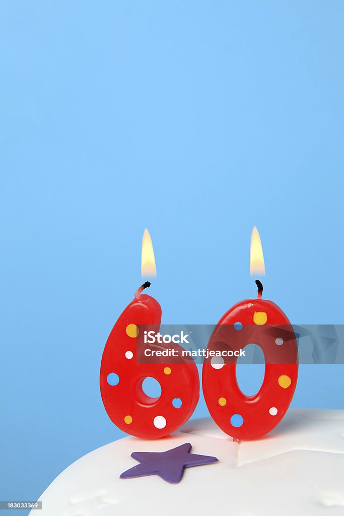 60 urodziny świeczki - Zbiór zdjęć royalty-free (Liczba)