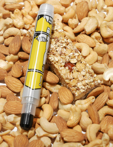 Epipen for allergy over nuts and granola bar.