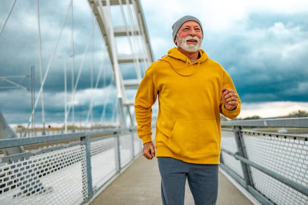 istock Senior man running outdoors. 1830343101